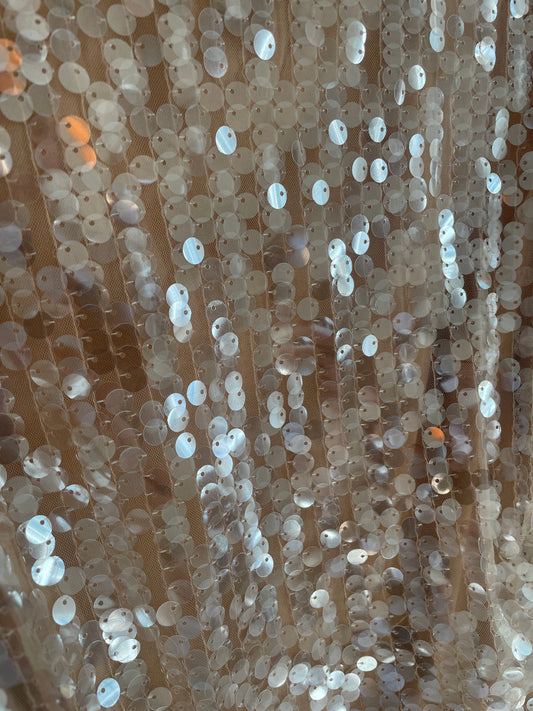 Glitter top beige