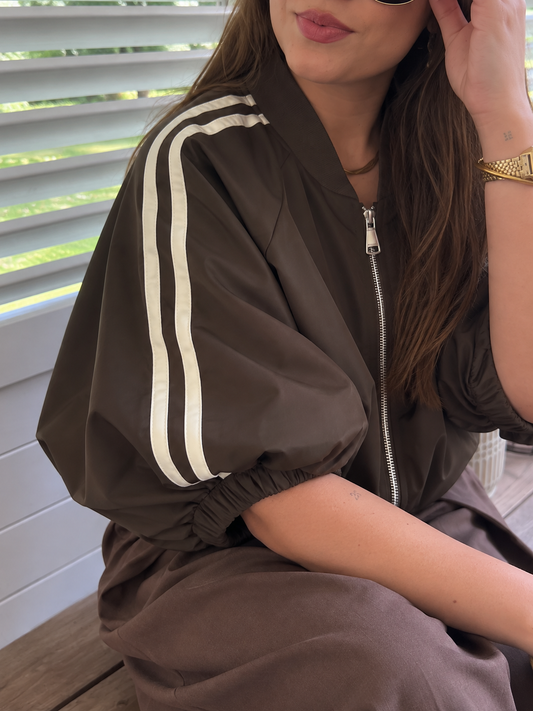 Bruine stripe jacket