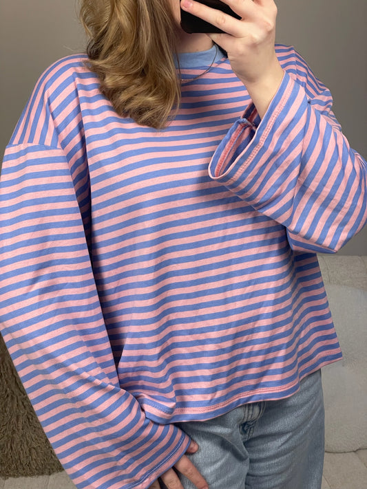 Lichtroze/lichtblauwe longsleeve
