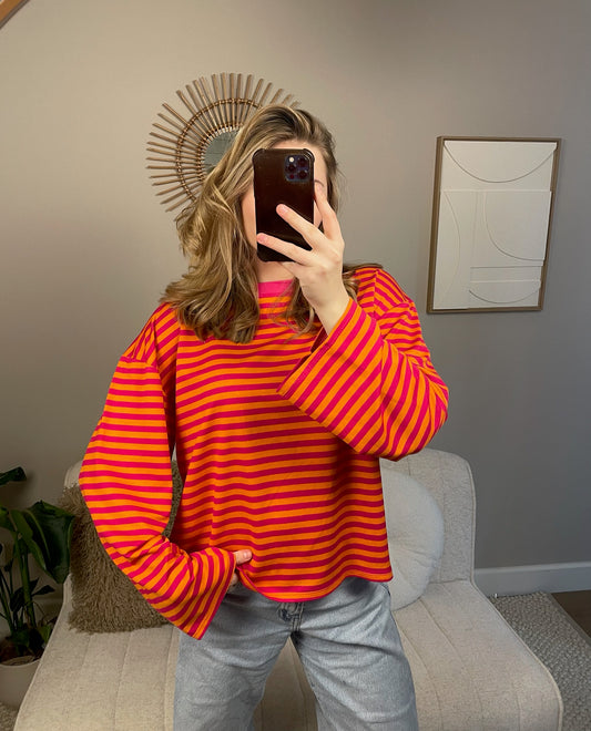 Oranje/roze longsleeve