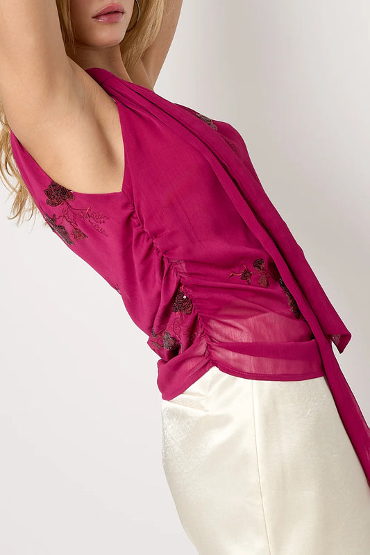 Ibiza summer top fuschia