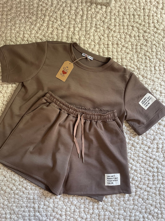 Comfy setje taupe