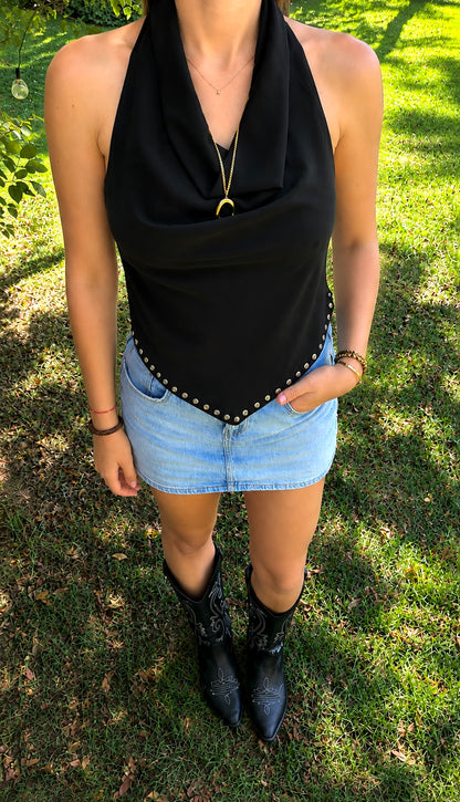 Studs halter top