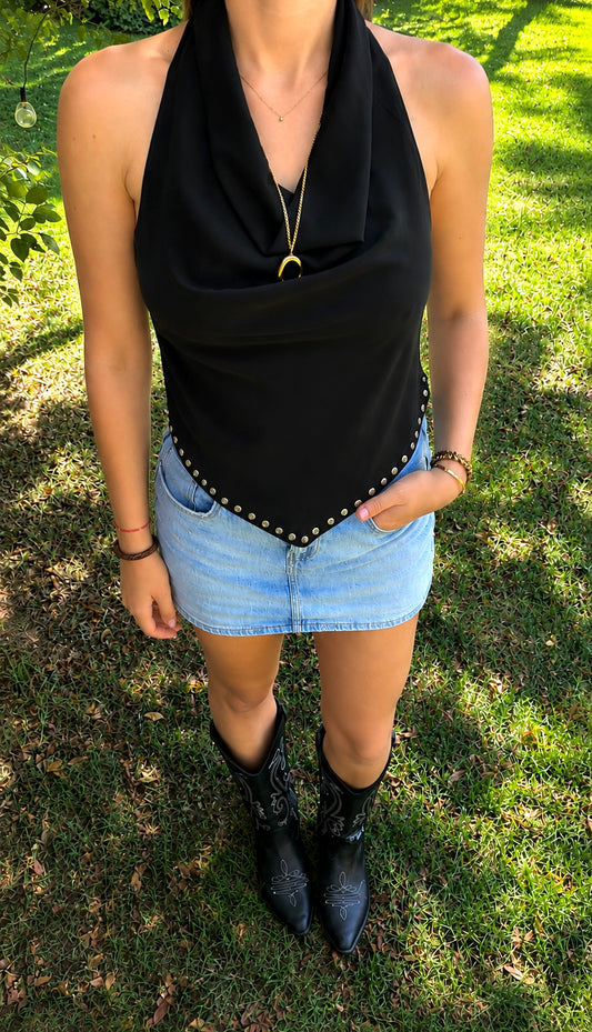 Studs halter top
