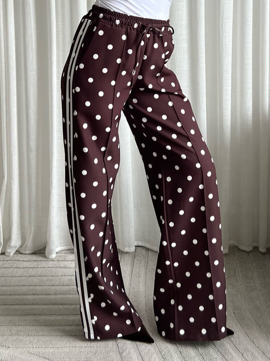 Choco polkadot broek