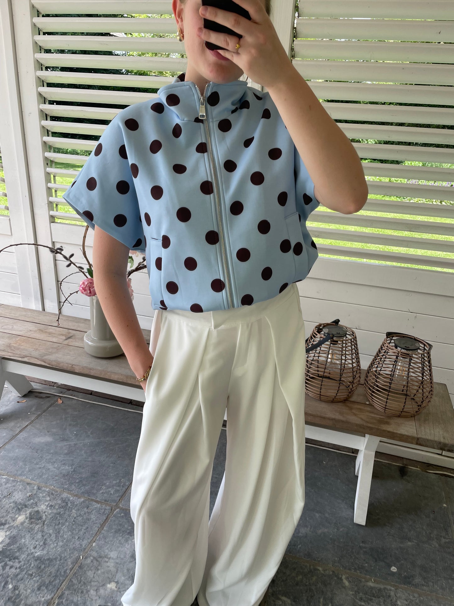 Mara polkadot jacket blue