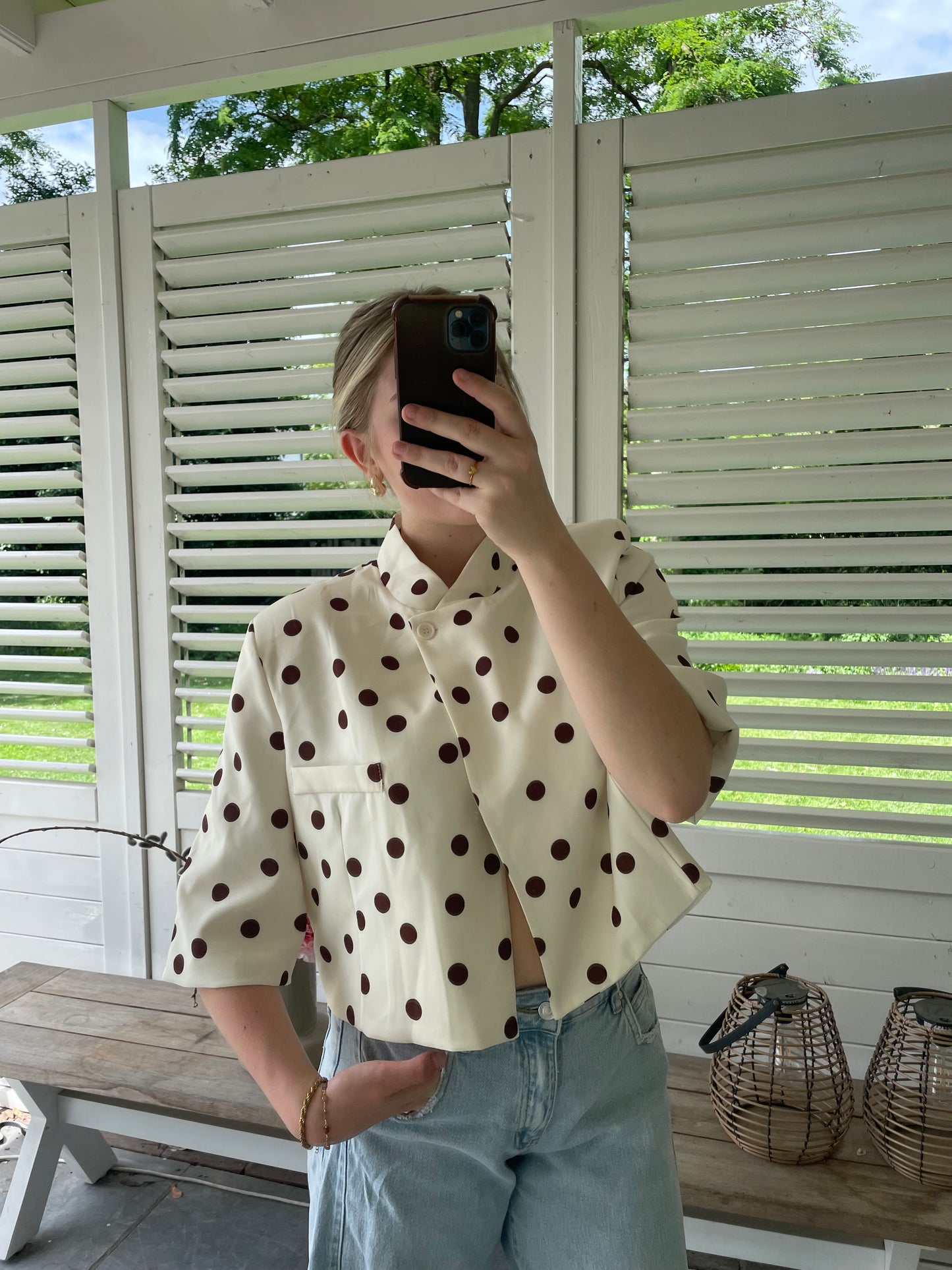 Luna blazer polkadot white