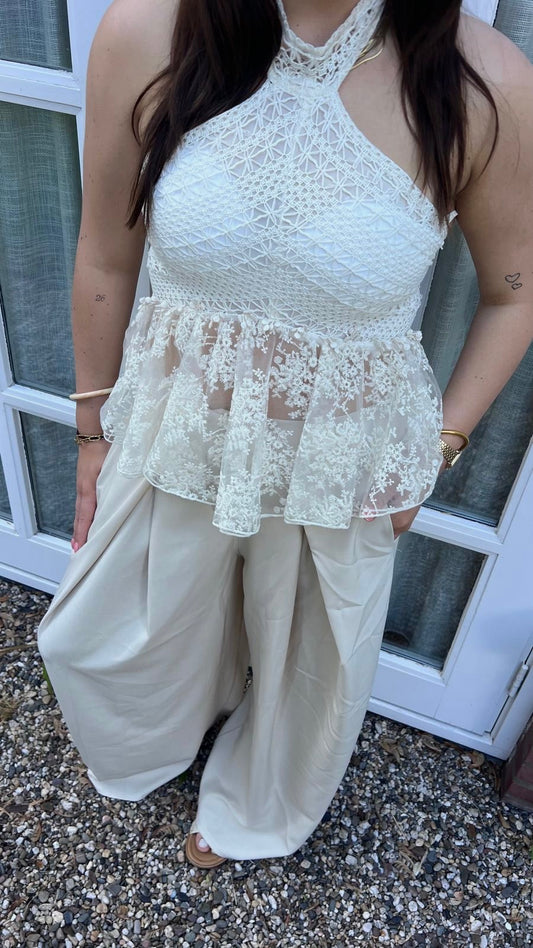 Broderie lace top