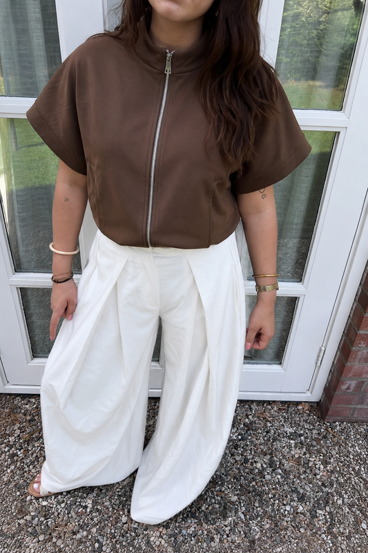 comfy zipper jacket Brown