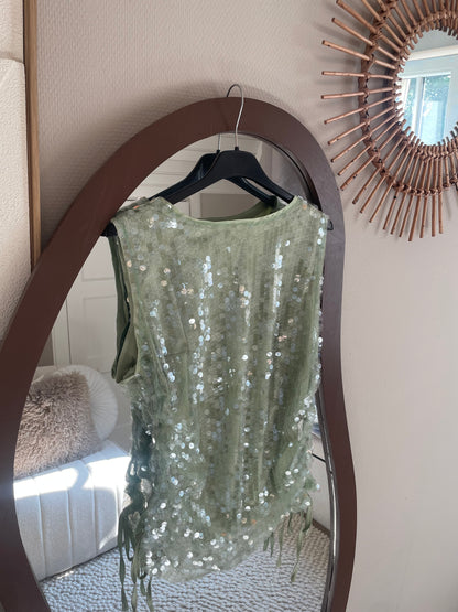 Glitter top green