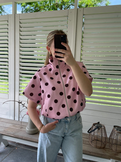 Mara polkadot jacket pink