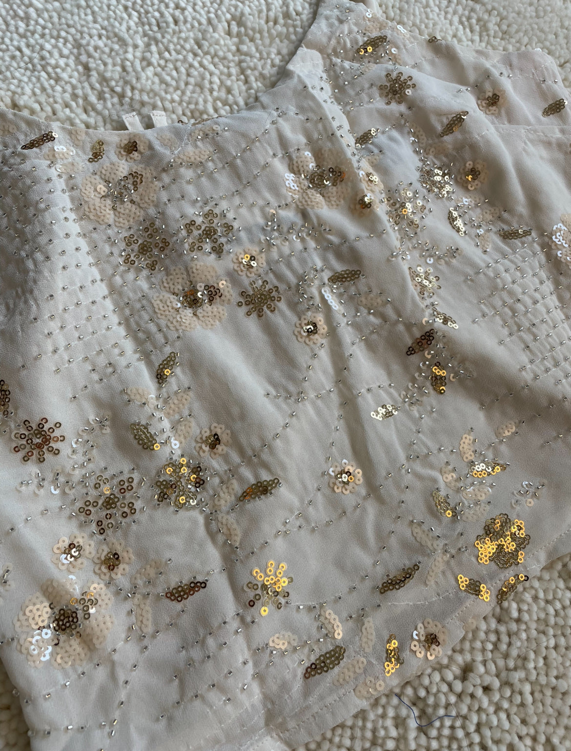 Liva glitter top beige
