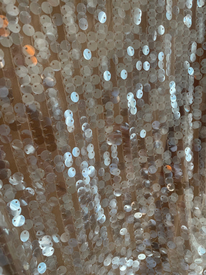 Glitter top beige