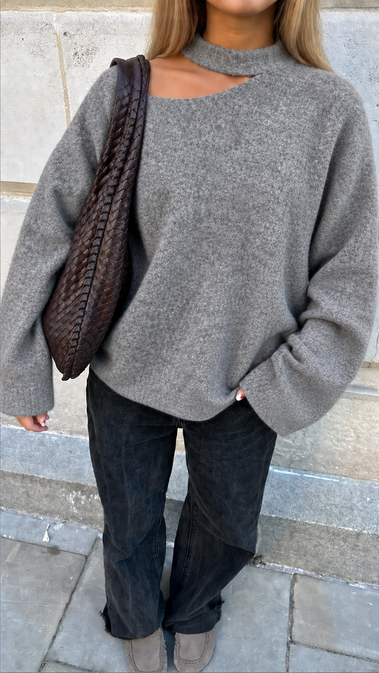 Grey cut off sweater