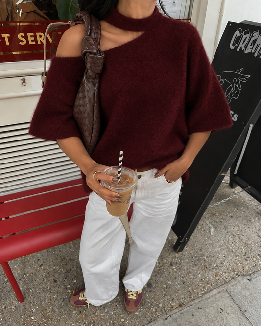 Bordeaux cut off trui