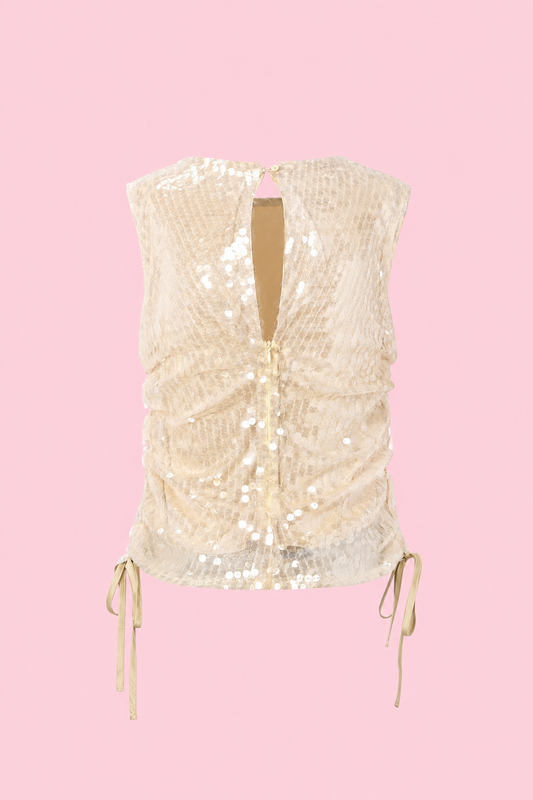 Nova glitter top beige