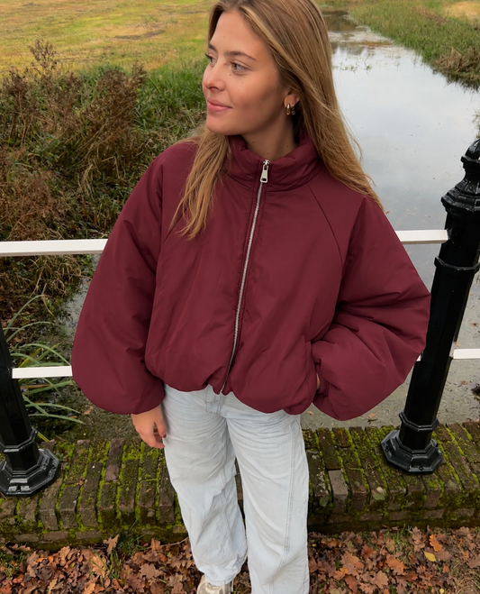 Bordeaux bomber jacket
