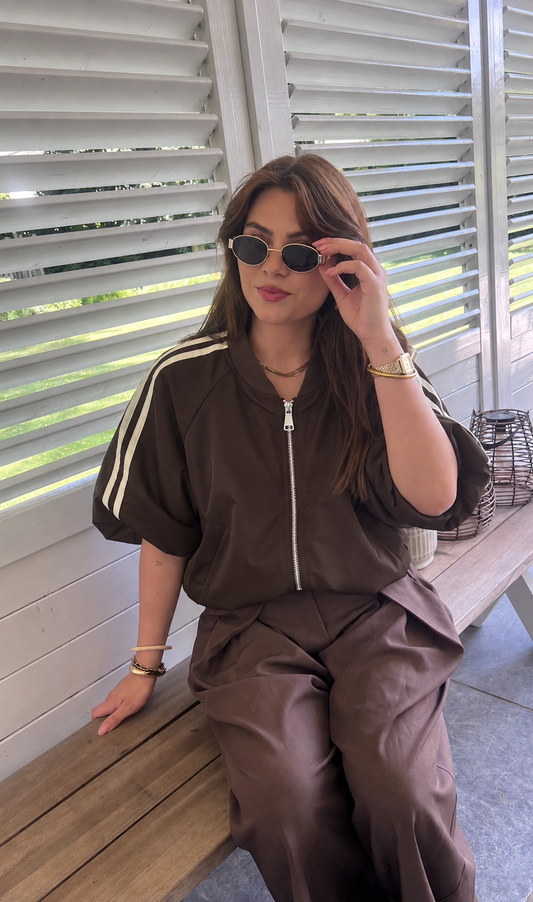 Bruine stripe jacket