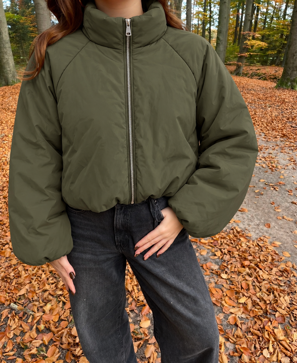 Khaki bomber jacket