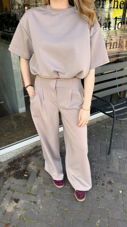 Taupe getaileerde tracksuit