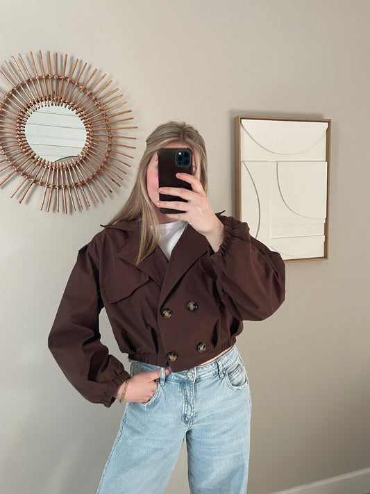 Chocobruine cropped trenchcoat