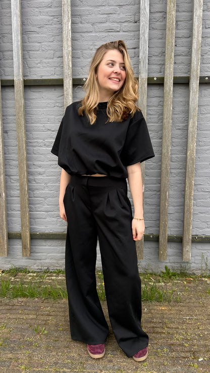 Zwarte getailleerde tracksuit