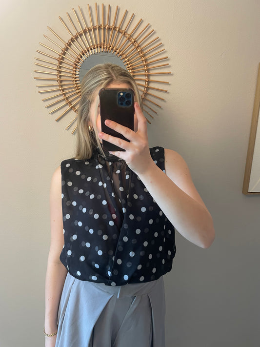 Eva polkadot top black
