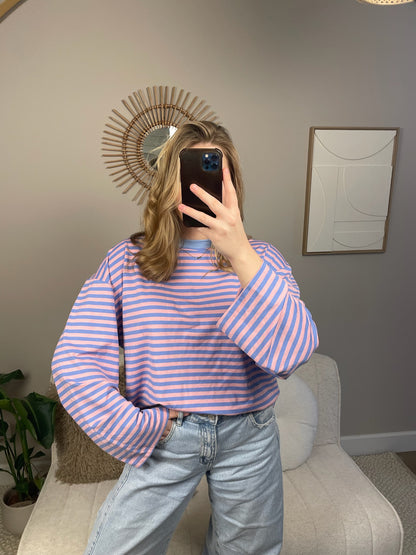 Lichtroze/lichtblauwe longsleeve