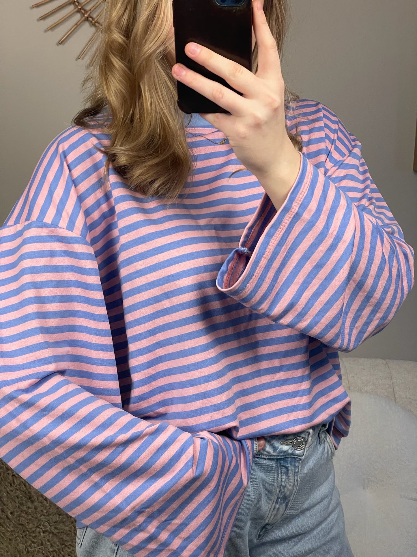Lichtroze/lichtblauwe longsleeve