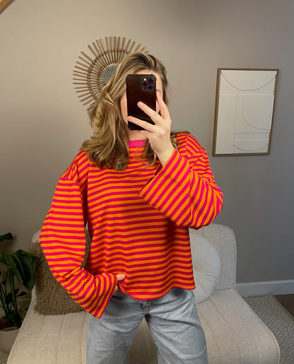 Oranje/roze longsleeve