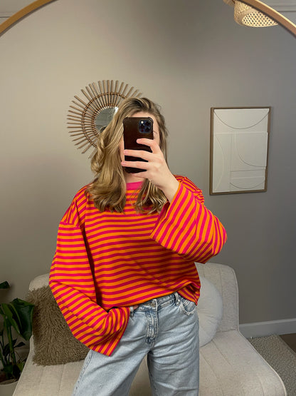 Oranje/roze longsleeve