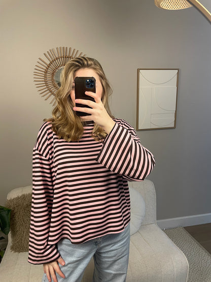 Choco bruine/roze longsleeve